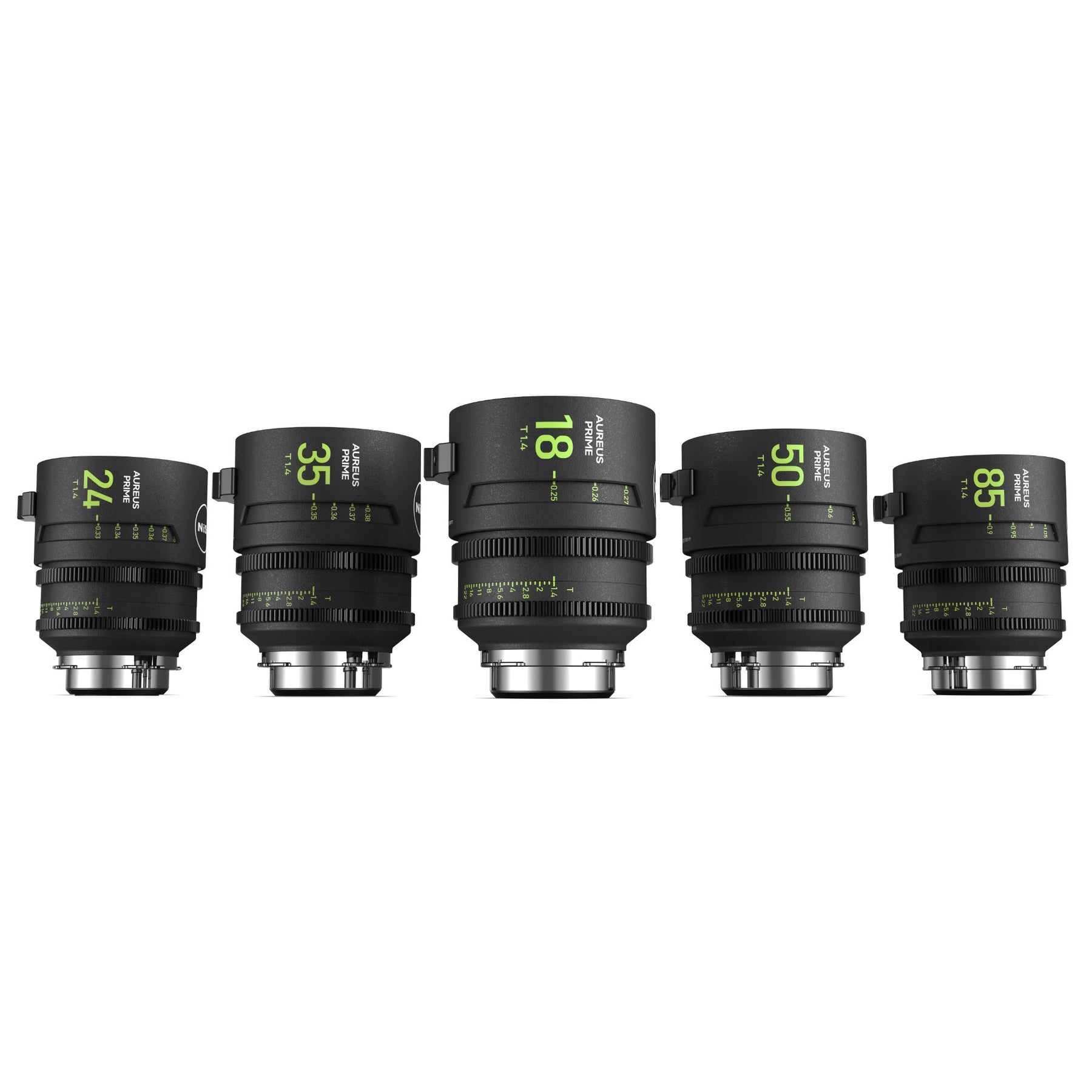NiSi Aureus Prime Full Frame T1.4 Cinema Lens Kit - 18mm, 24mm, 35mm, 50mm, 85mm + Hard Case (PL Mount)