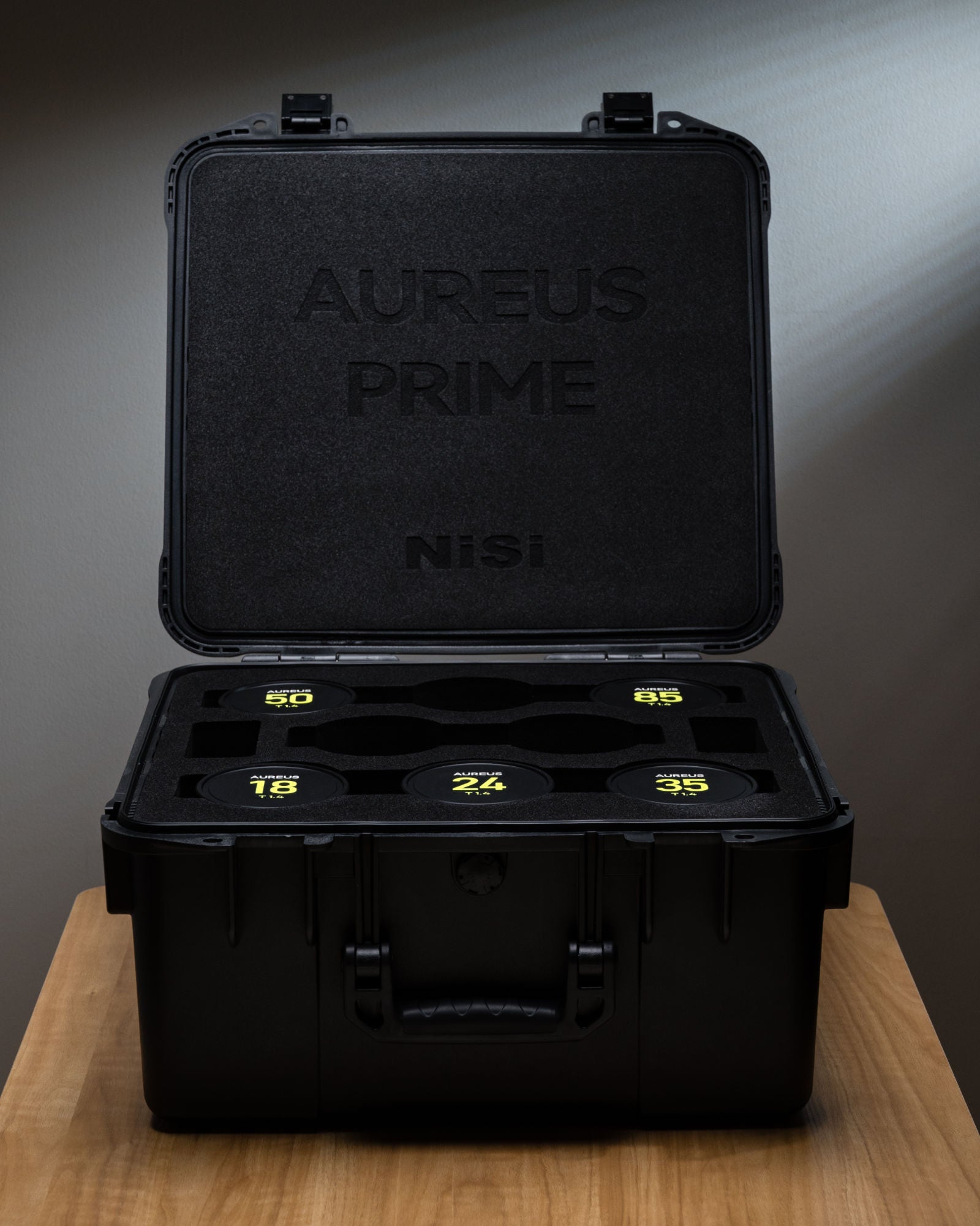 NiSi Aureus Prime Full Frame T1.4 Cinema Lens Kit - 18mm, 24mm, 35mm, 50mm, 85mm + Hard Case (PL Mount)