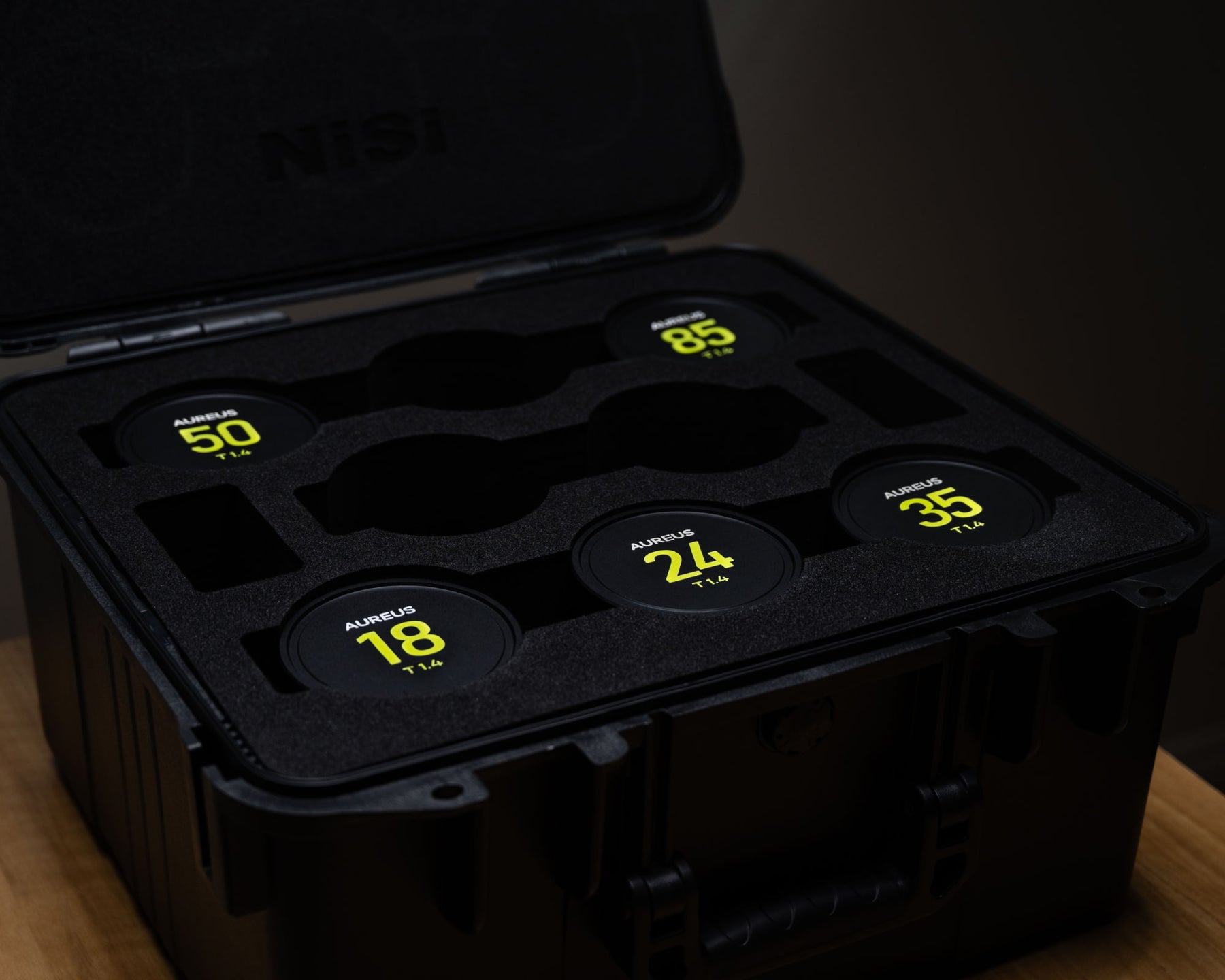NiSi Aureus Prime Full Frame T1.4 Cinema Lens Kit - 18mm, 24mm, 35mm, 50mm, 85mm + Hard Case (PL Mount)